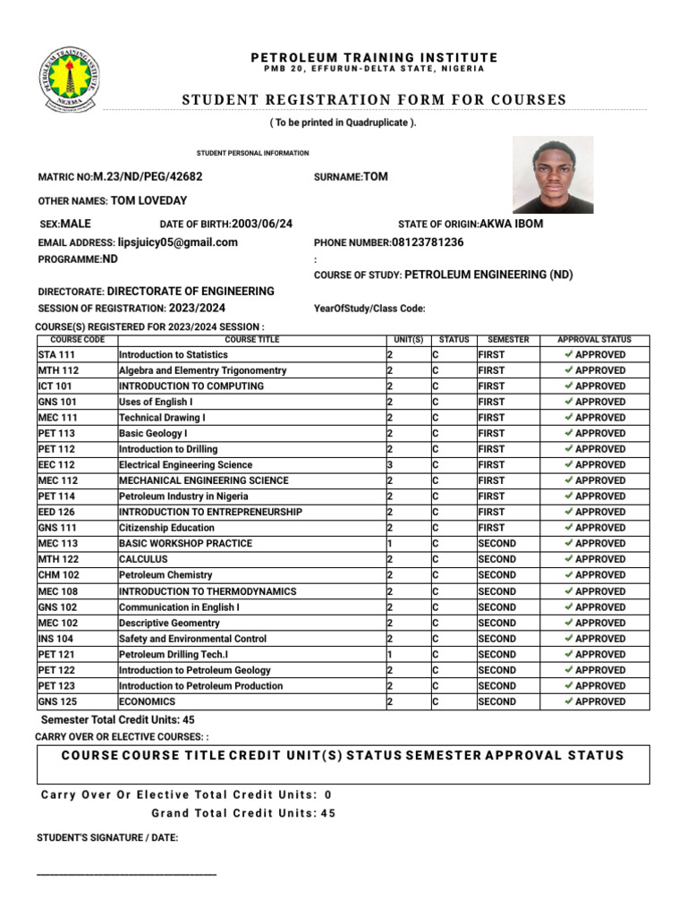Course Registration Pdf