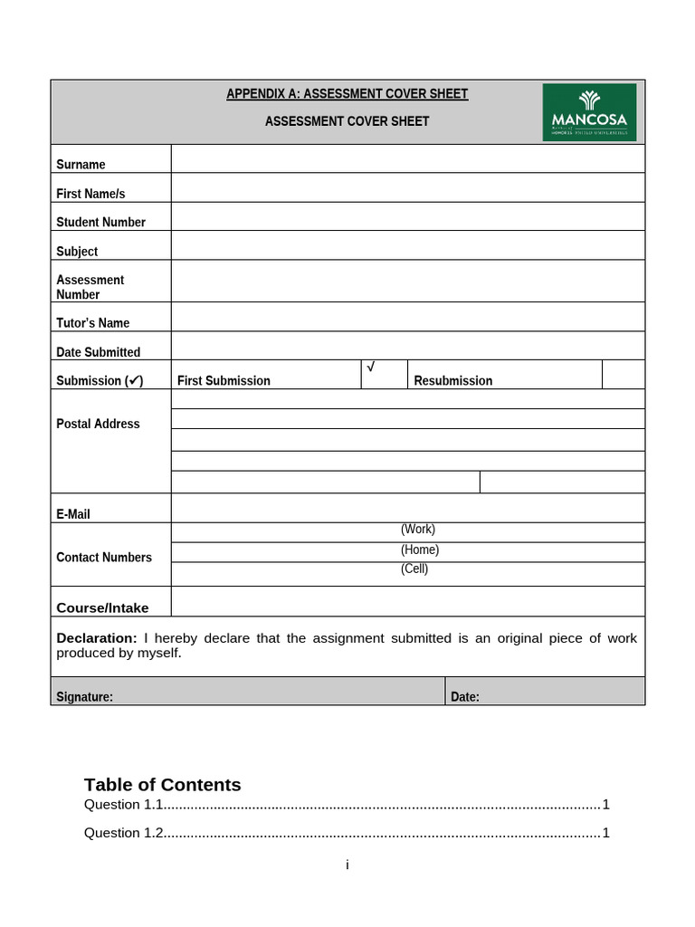 PFM Project MGT 1 PDF