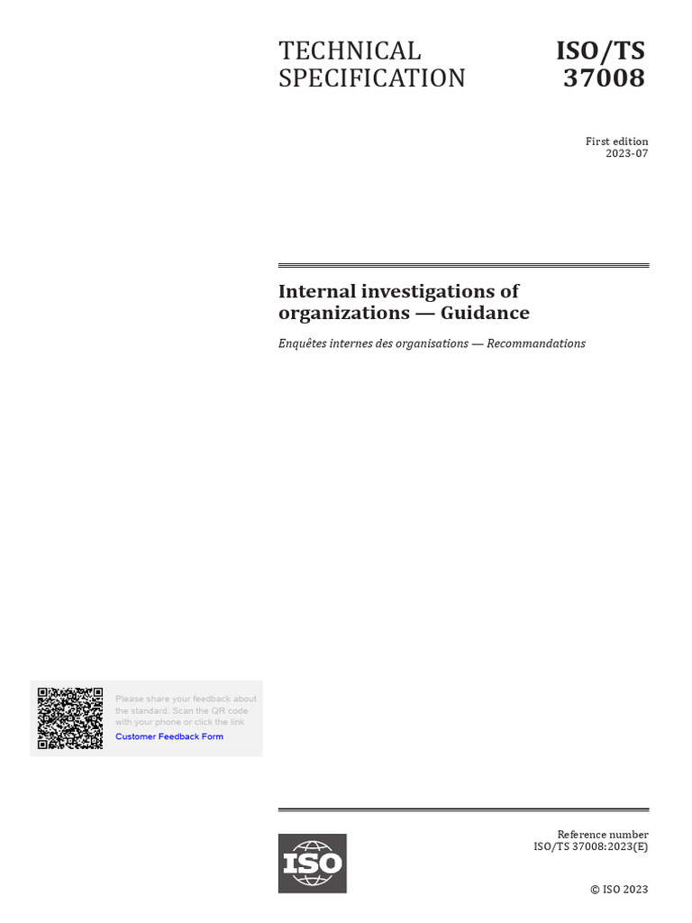 Technical Specification: Iso/Ts 37008 | PDF