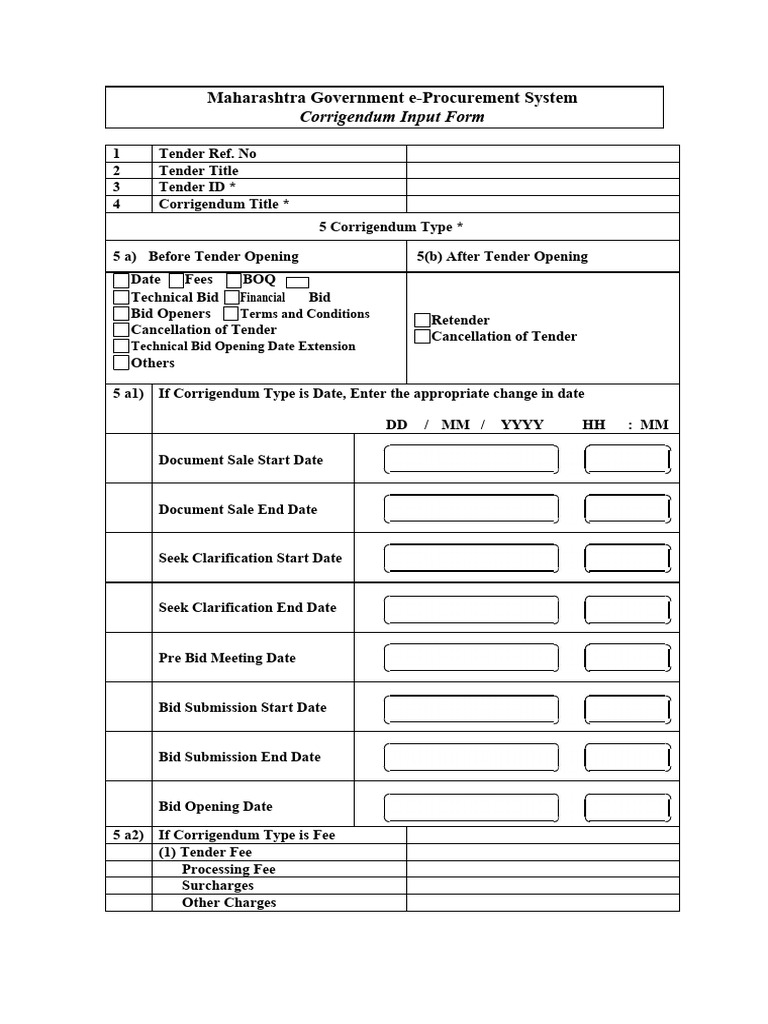 Corrigendum Inputform | PDF