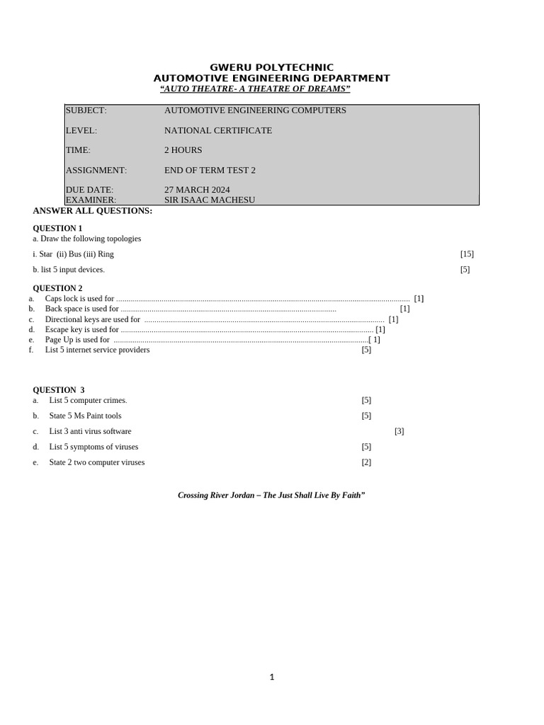 Computers Assignment 2 2024 | PDF