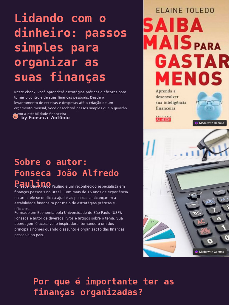 Lidando Com o Dinheiro Passos Simples para Organizar As Suas Financas | PDF