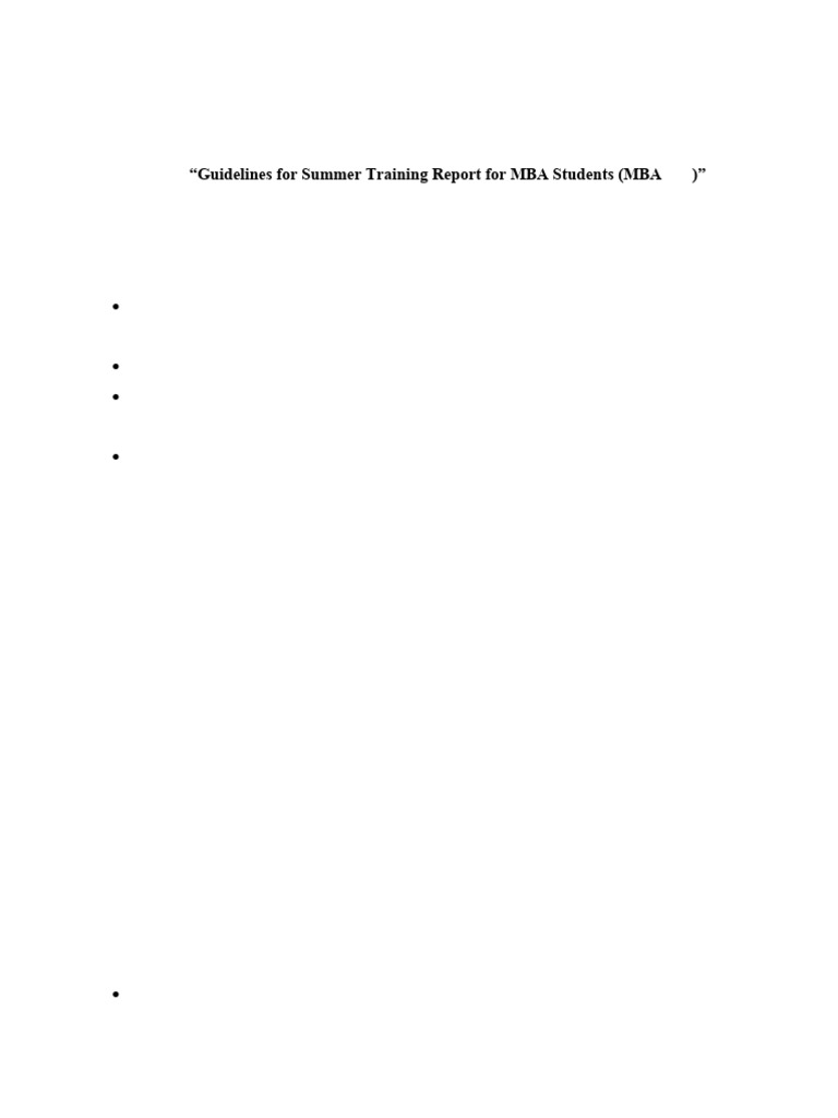 Summer Training Guidelines Updated | PDF | Data | Master Of Business ...