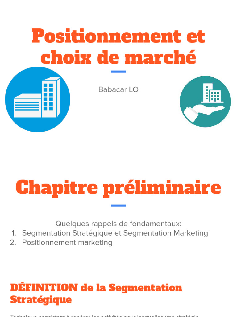 Positionnement et choix de marchés | PDF