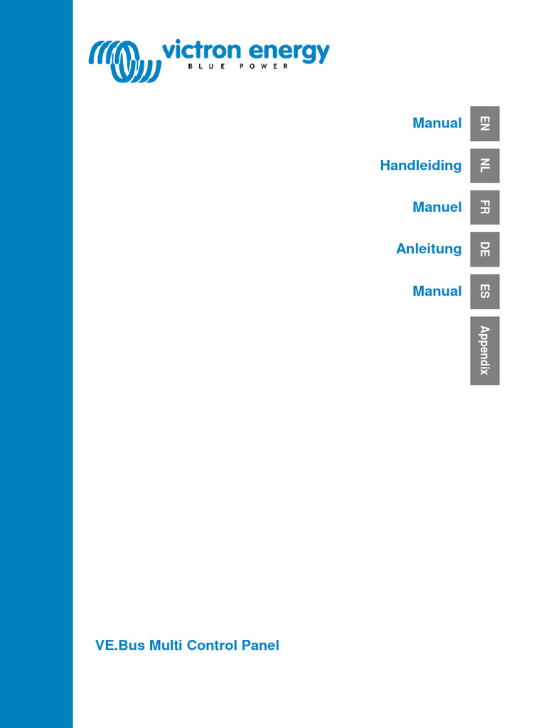 Manual VE Bus Multi Control Panel en NL FR de ES | PDF | Switch | Equipment