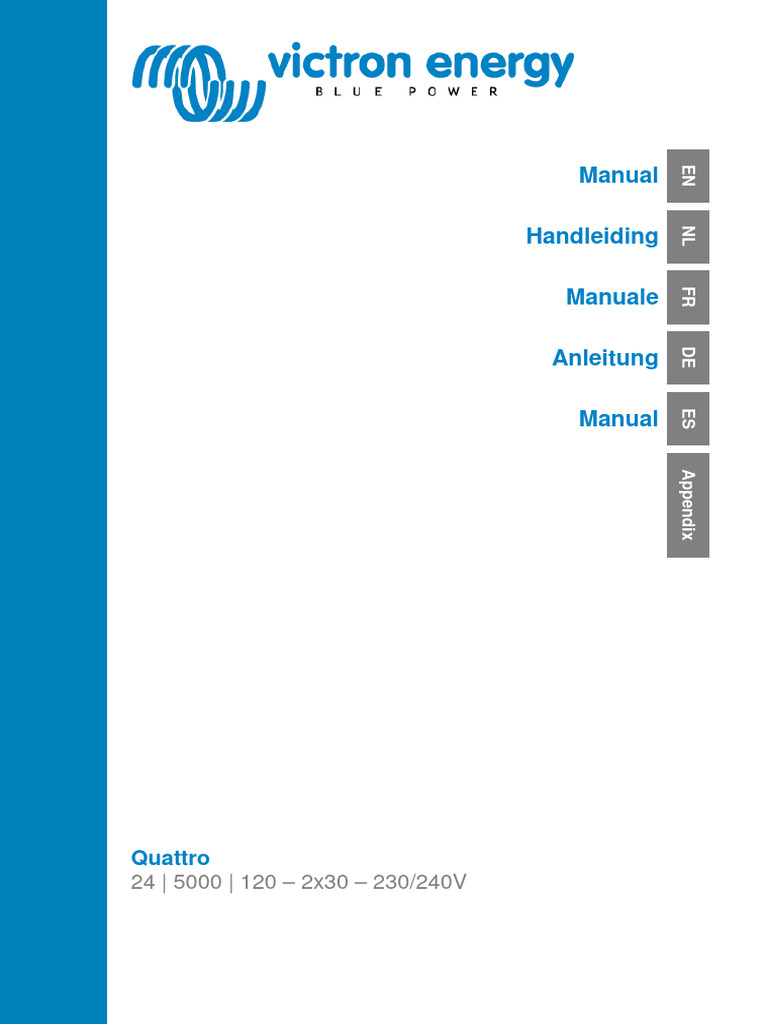 Manual Quattro 24 5k 2x30 230V en NL FR de ES | PDF