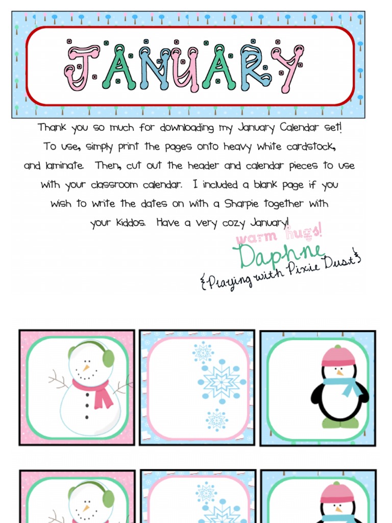 January Calendar