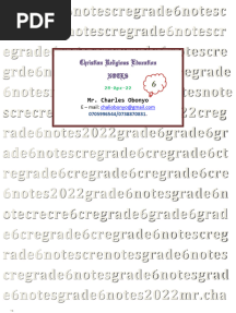Grade 6 Cre Notes