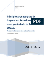 Principios Pedagógicos de Rousseau en El Preámbulo de La Logse - Primaria