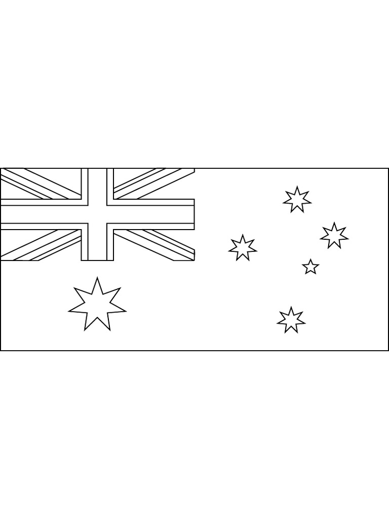 Australia Flag Outline A5 Size | PDF