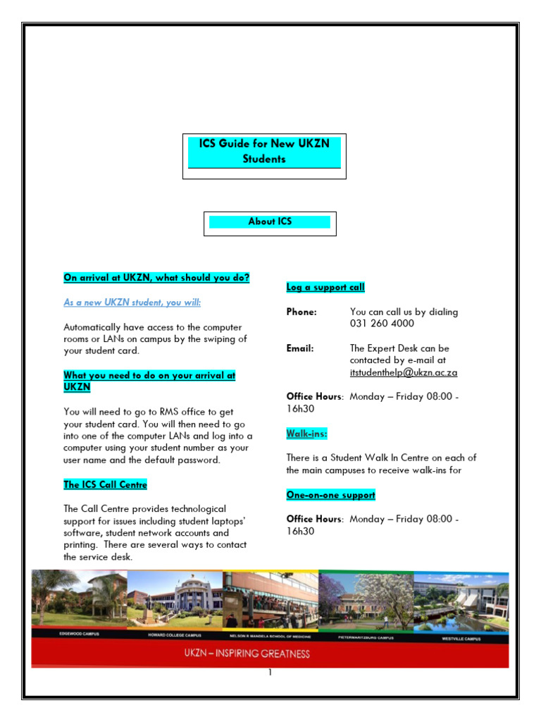 2021-ICS-Guide-for-New-UKZN-Students | PDF