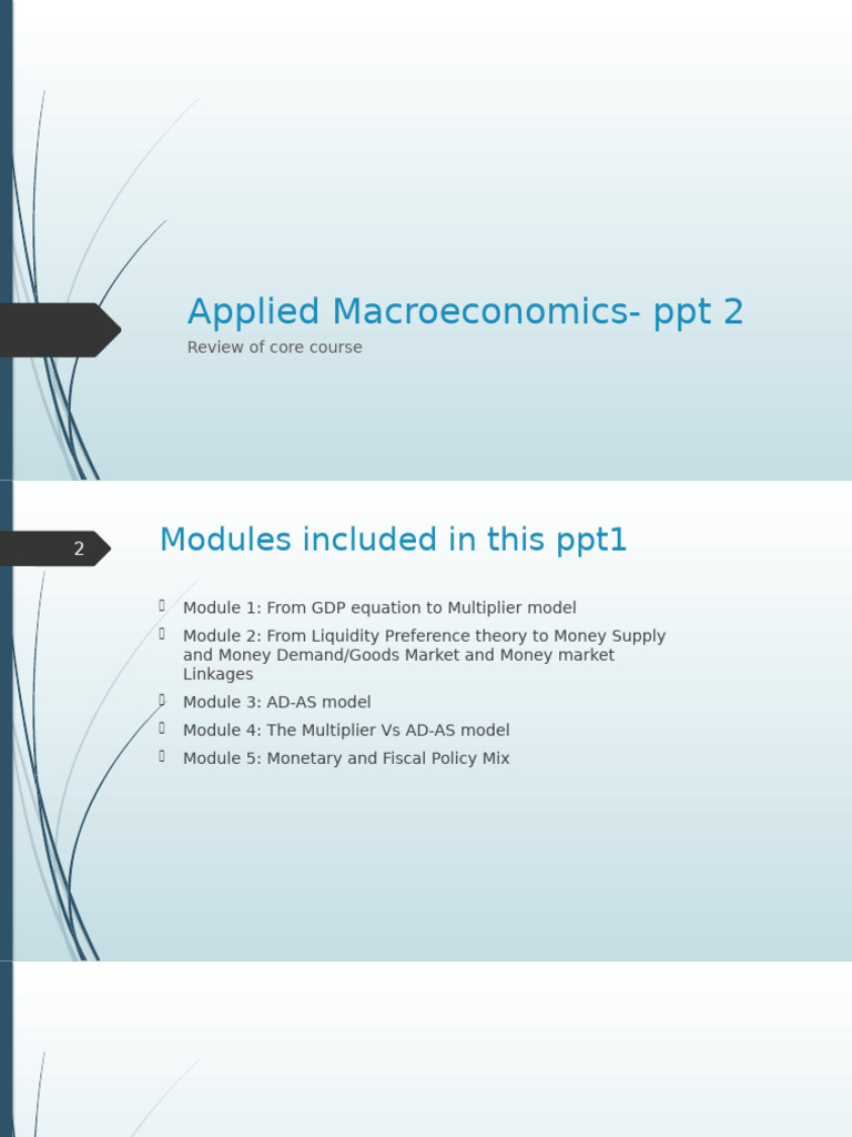 Applied Macroeconomics - Ppt2 FdrSaMTwYO | PDF