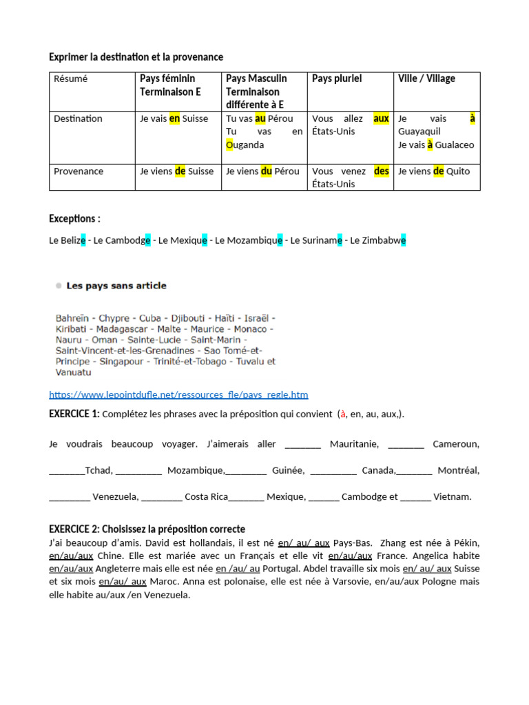 Destination Et Provenance | PDF
