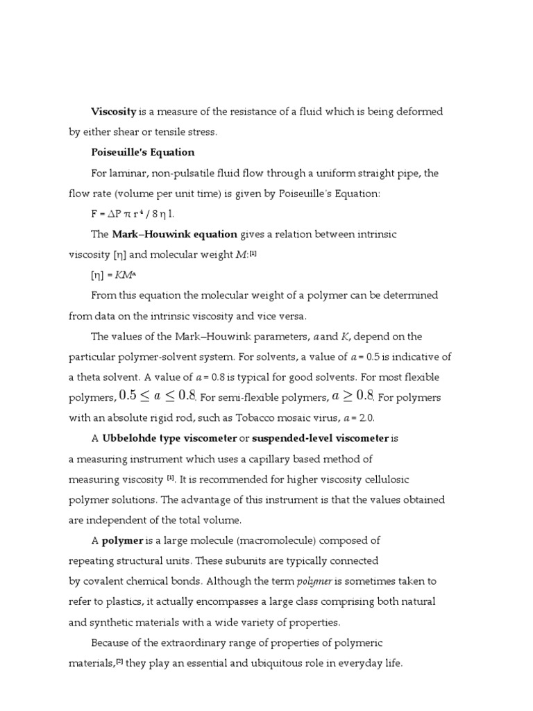 Understanding Viscosity and Polymers | PDF | Technology & Engineering