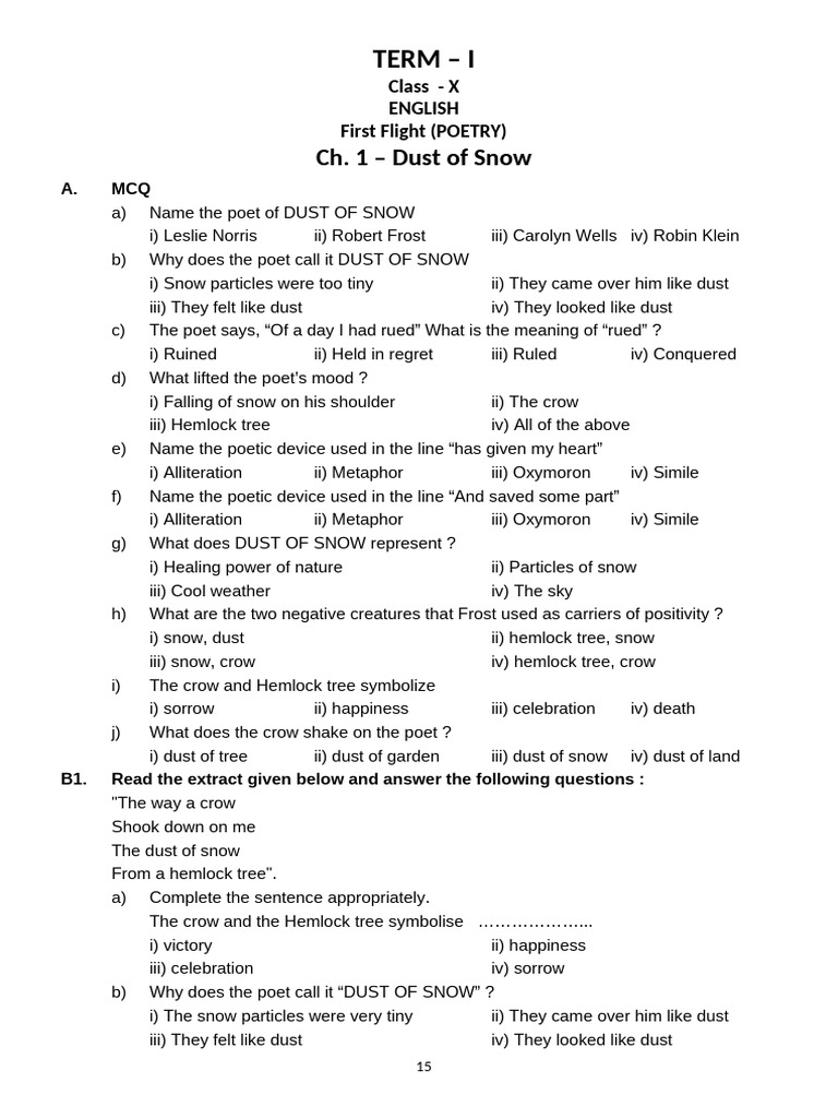X - Ch. 1 To 6 (Poem) | PDF