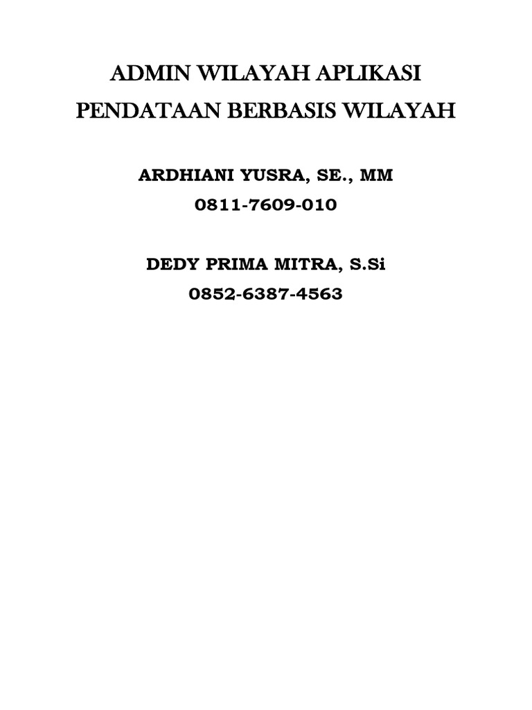 No hp admin aplikasi pdf