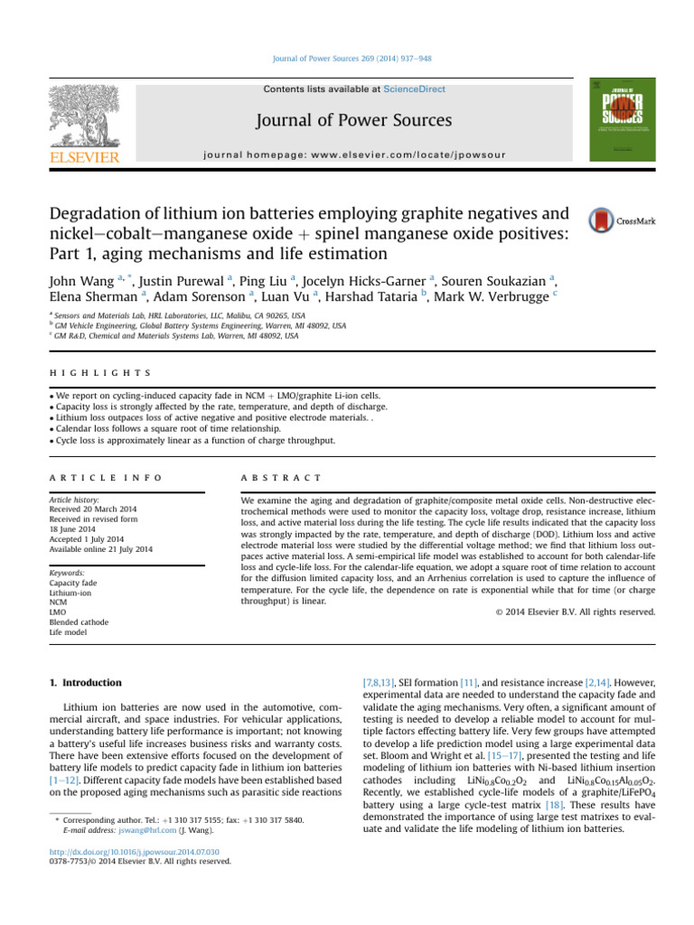 Degradation of Lithium Ion Batteries Employing Graphite | PDF