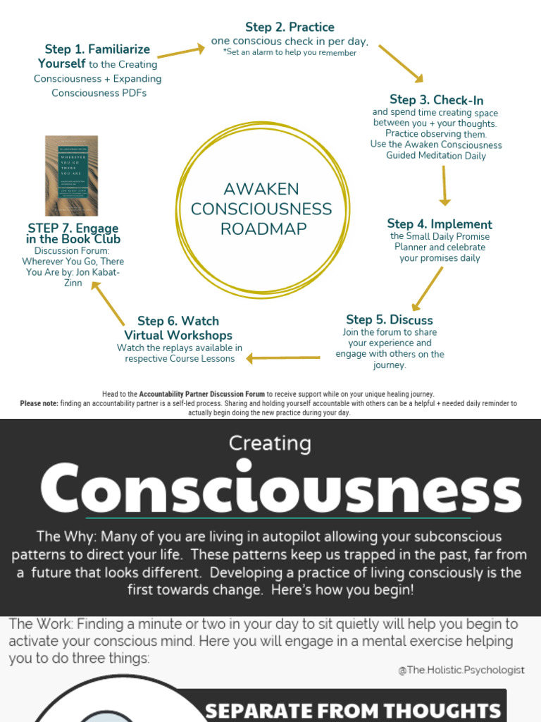 Awaken Consciousness Roadmap: Step 1. Familiarize Yourself Step 2. Practice | PDF