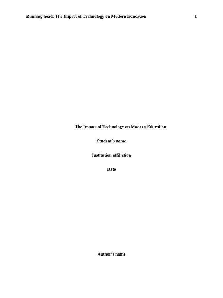 The Impact of Technology On Modern Education | PDF