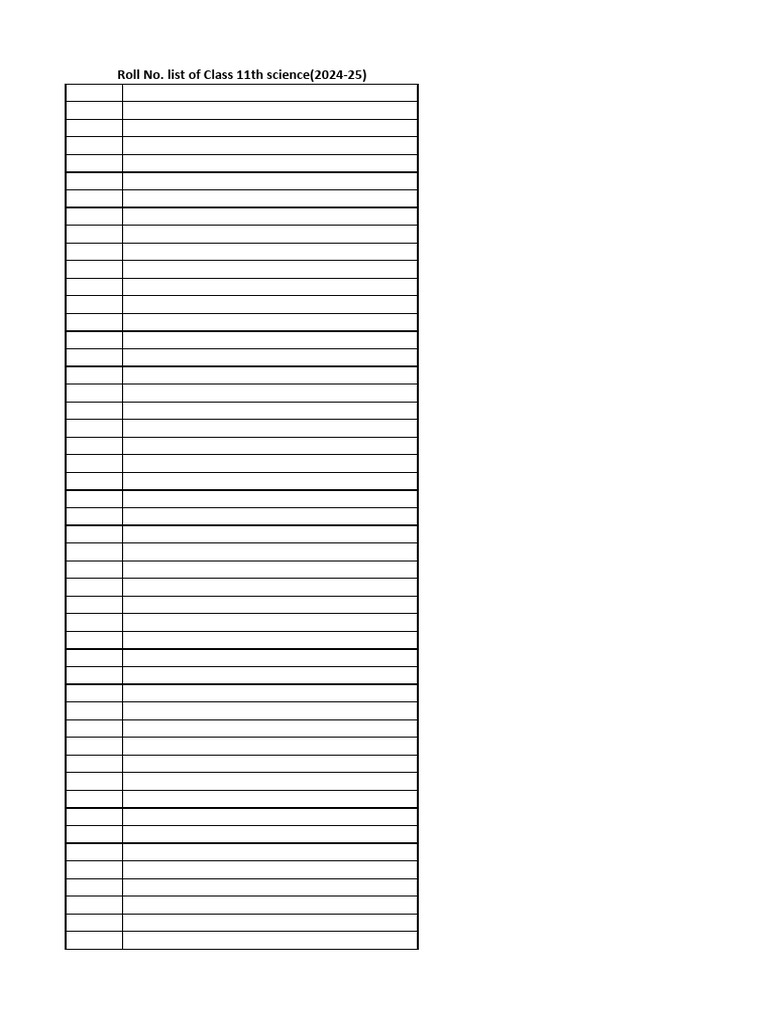 Roll Number List STD 11th Science | PDF