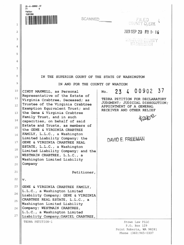 Trustee Cindy Maxwell TEDRA Petition Filed | PDF