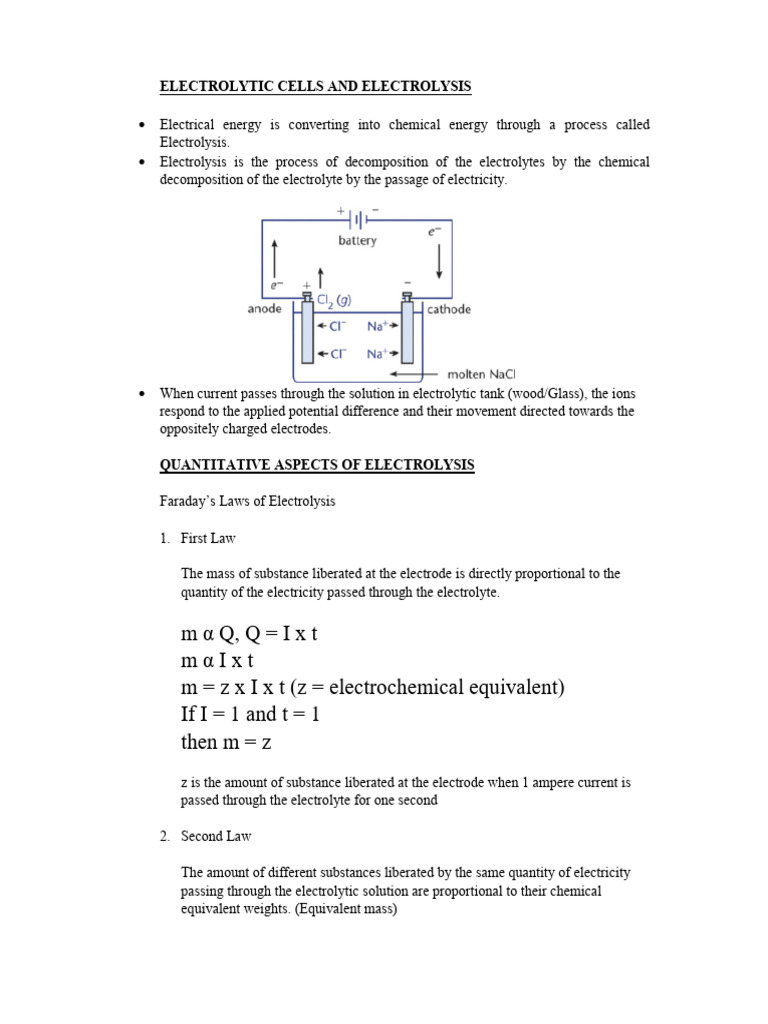 Electrolysis and Lead Storage Batteries | PDF | Electrode | Science ...