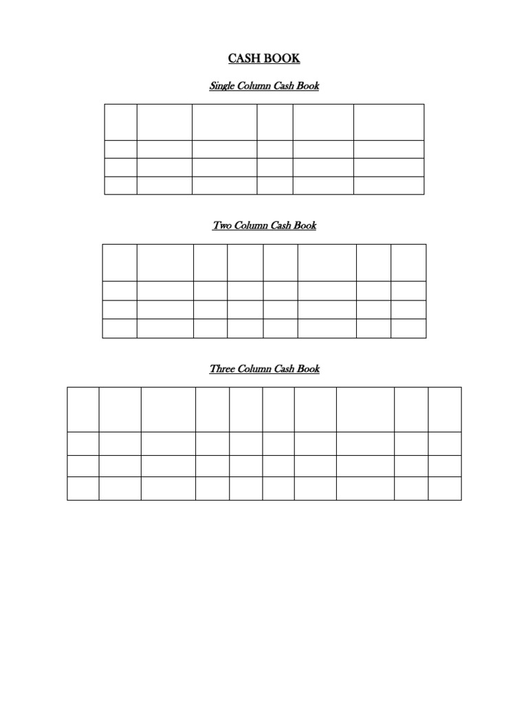 Cash Book Format | PDF