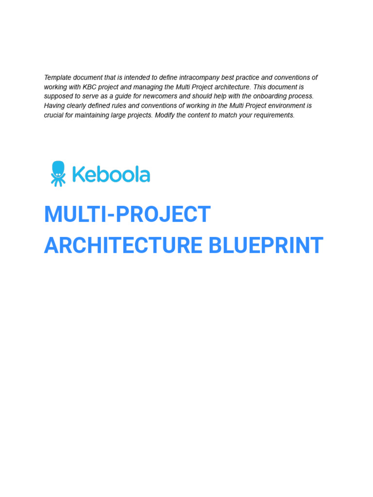 Keboola Multi Project Architecture Blueprint (TEMPLATE) PDF