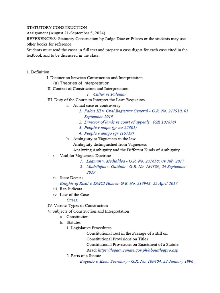 Statutory Construction | PDF | Statutory Interpretation | Law