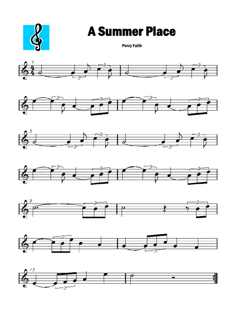 Percy Faith A Summer Place Theme Sheet …