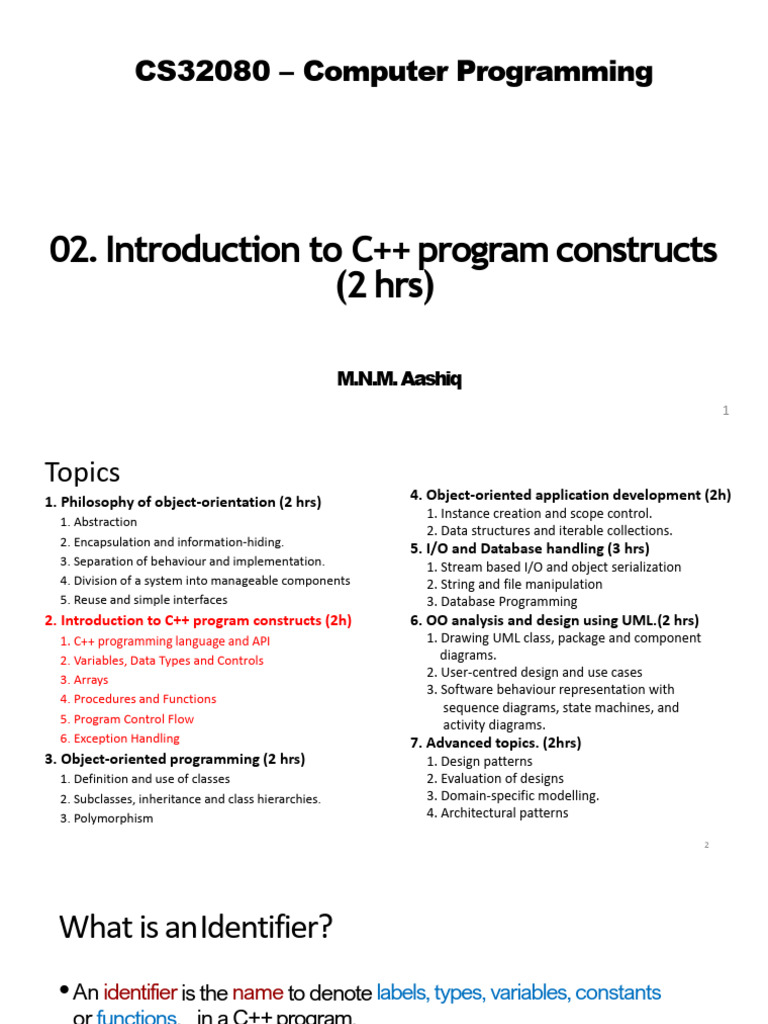 C++ Programming Concepts Overview | PDF | Class (Computer Programming ...