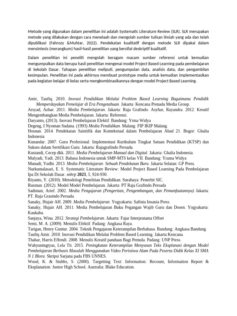 Model Project Based Learning SD | PDF