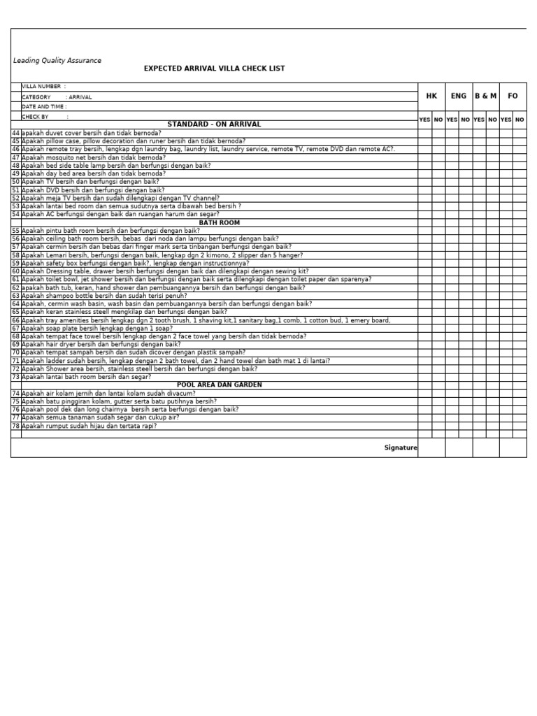 EA Check List New | PDF