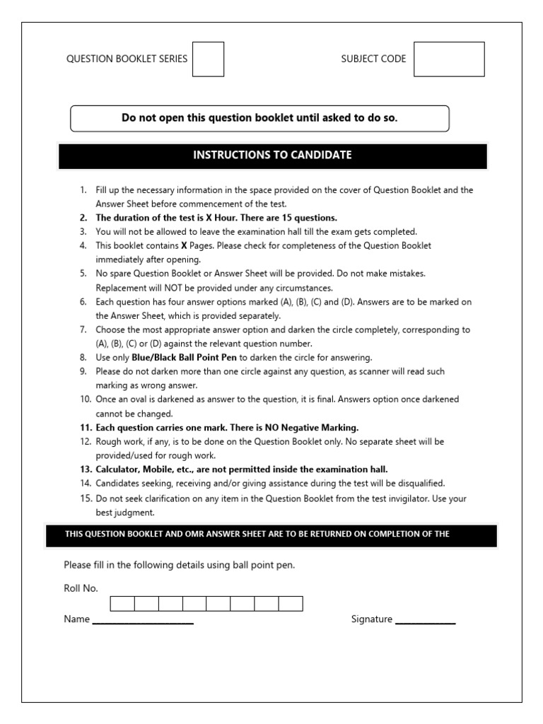 Sample Question Paper-Management Trainee (Chemical Lab) | PDF