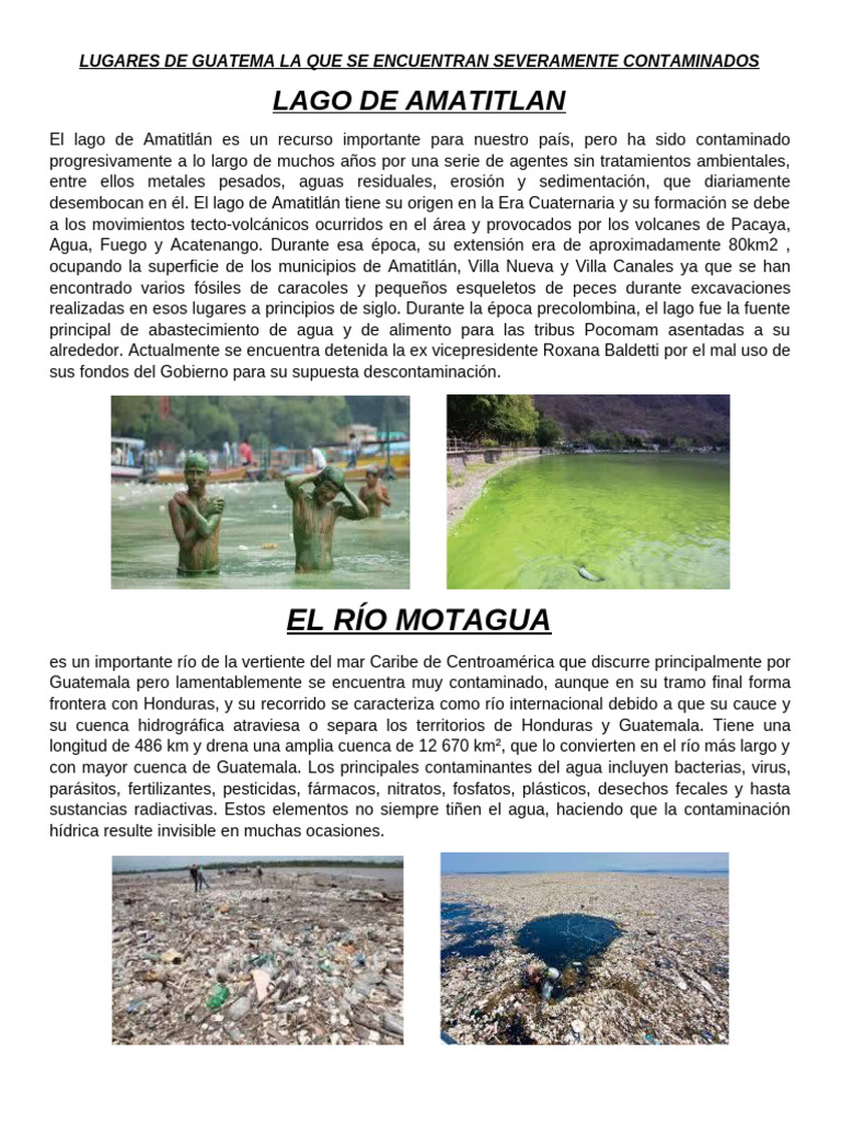LUGARES DE GUATEMA LA QUE SE ENCUENTRAN SEVERAMENTE CONTAMINADOS | PDF
