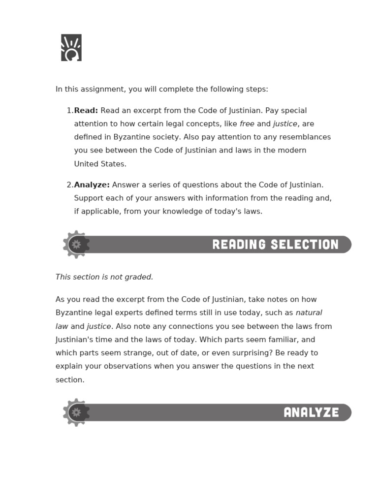3.2.7 Practice - The Code of Justinian (Practice) | PDF