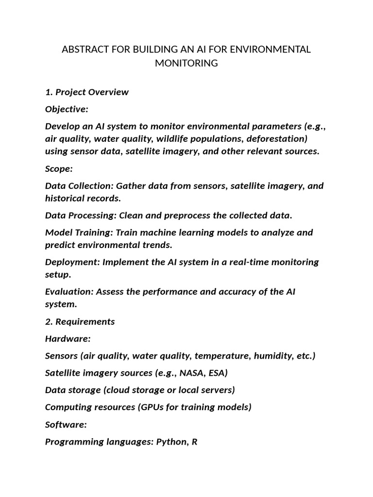 AI System for Environmental Monitoring | PDF | Machine Learning | Databases