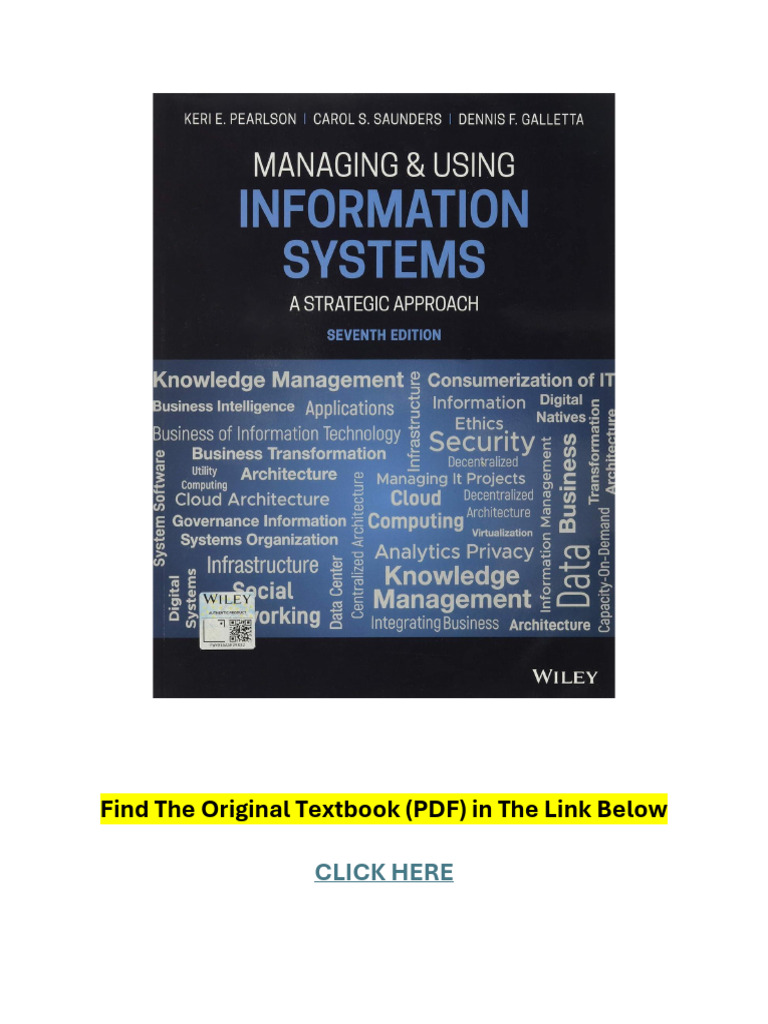 Managing & Using Information Systems 第7版 Managing and Using Information Systems A Strategic Approach