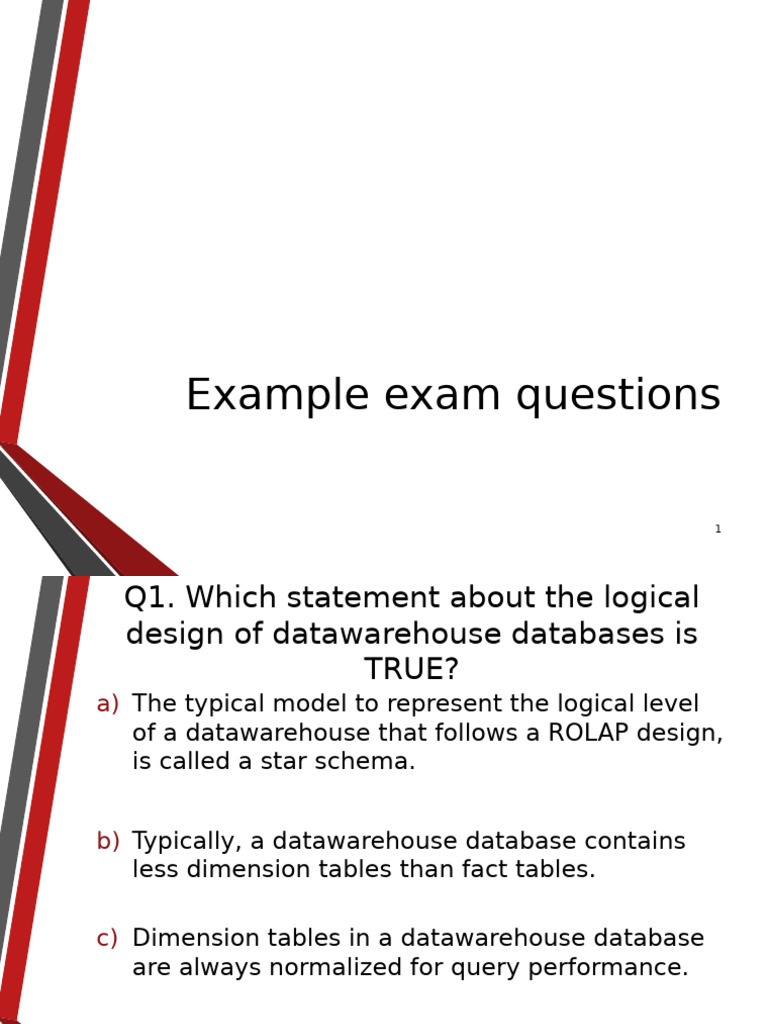 Sample Exam Questions | PDF