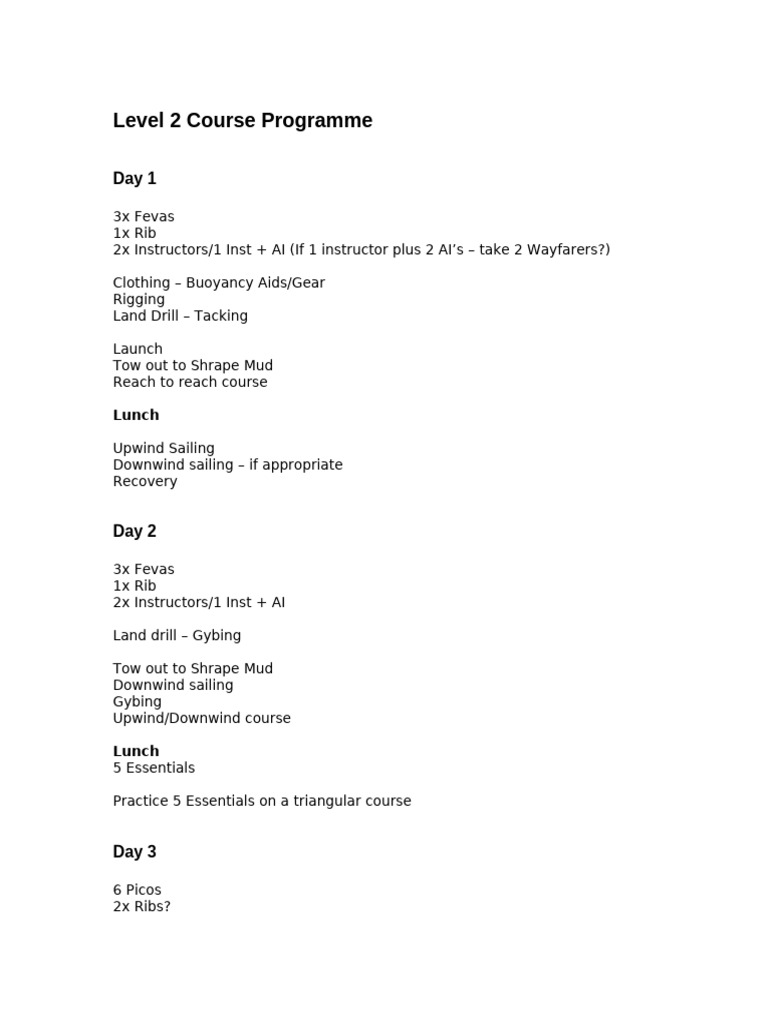 Level 2 Powerboat Course Programme | PDF