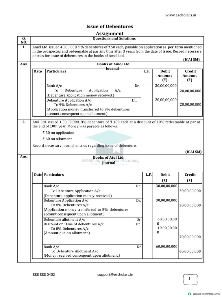 Isse of Debentures Compiler VC | PDF