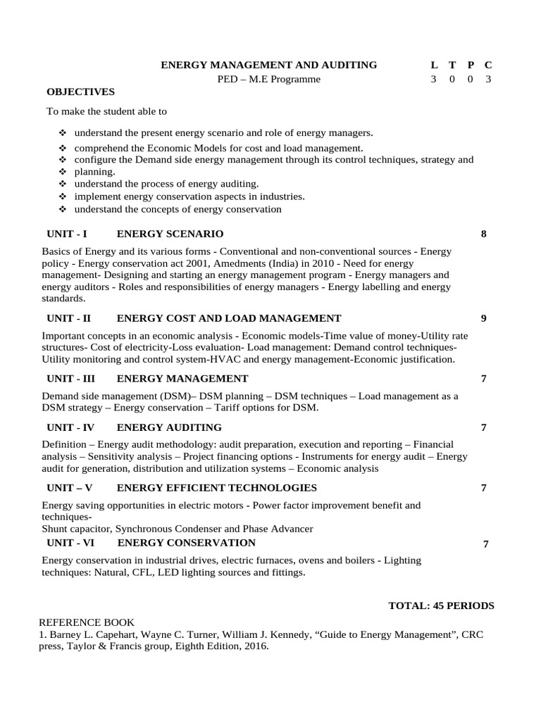 Energy Management and Auditing | PDF