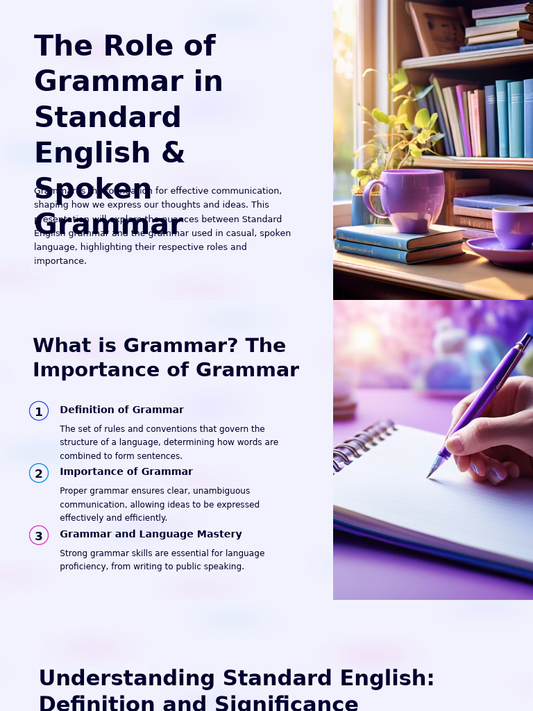 The Role of Grammar in Standard English and Spoken Grammar | PDF