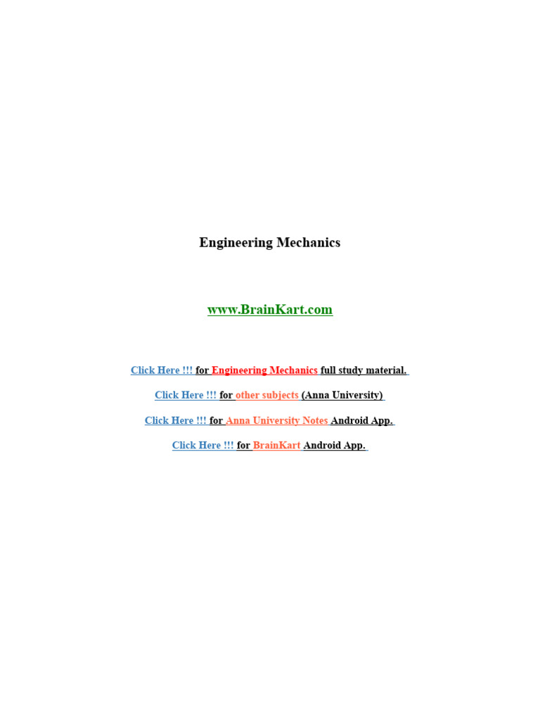 Engineering Mechanics Guide | PDF | Force | Science & Mathematics