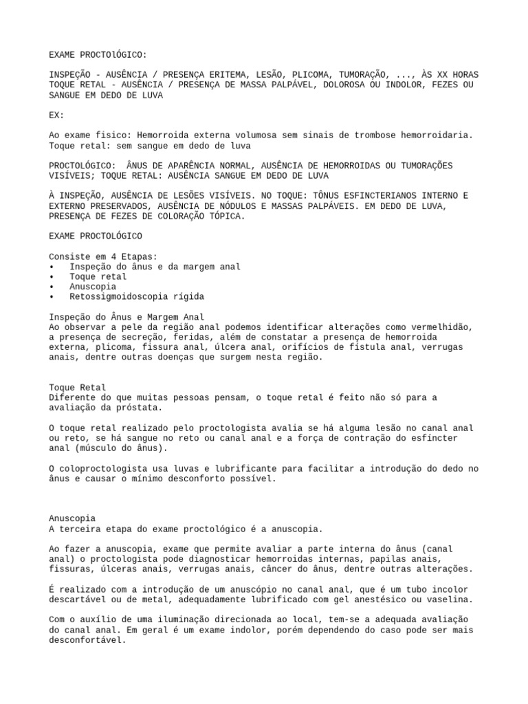 Exame Proctológico Pdf