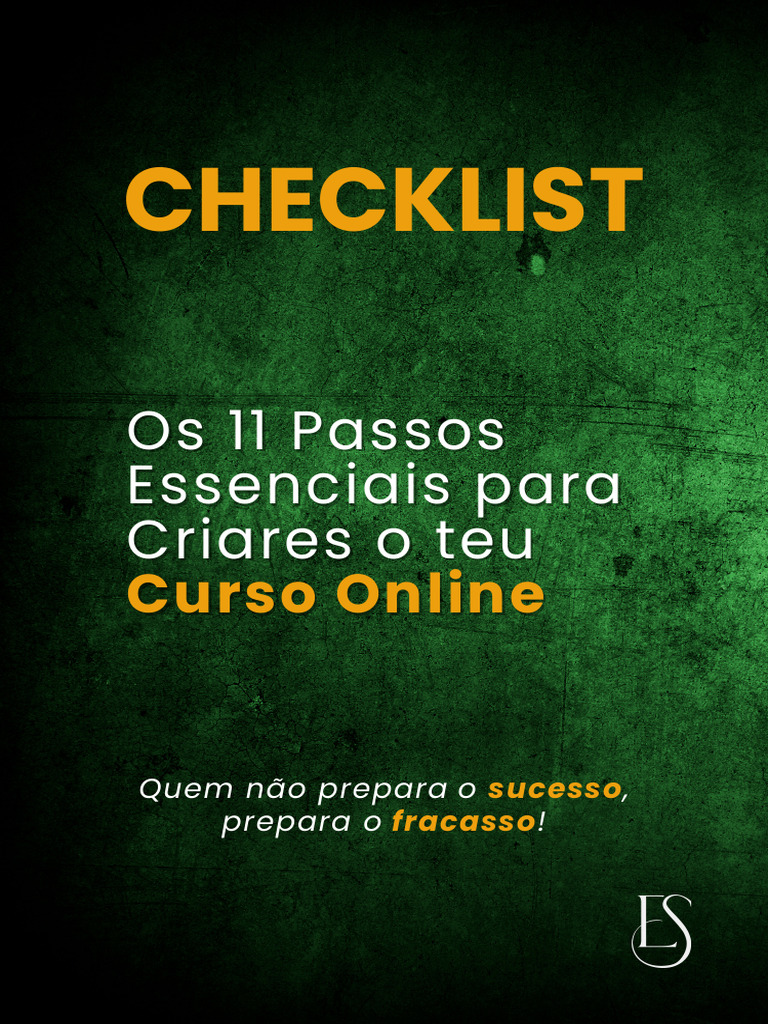 CHECKLIST Os 11 Passos Essenciais para Criar Um Curso Online | PDF