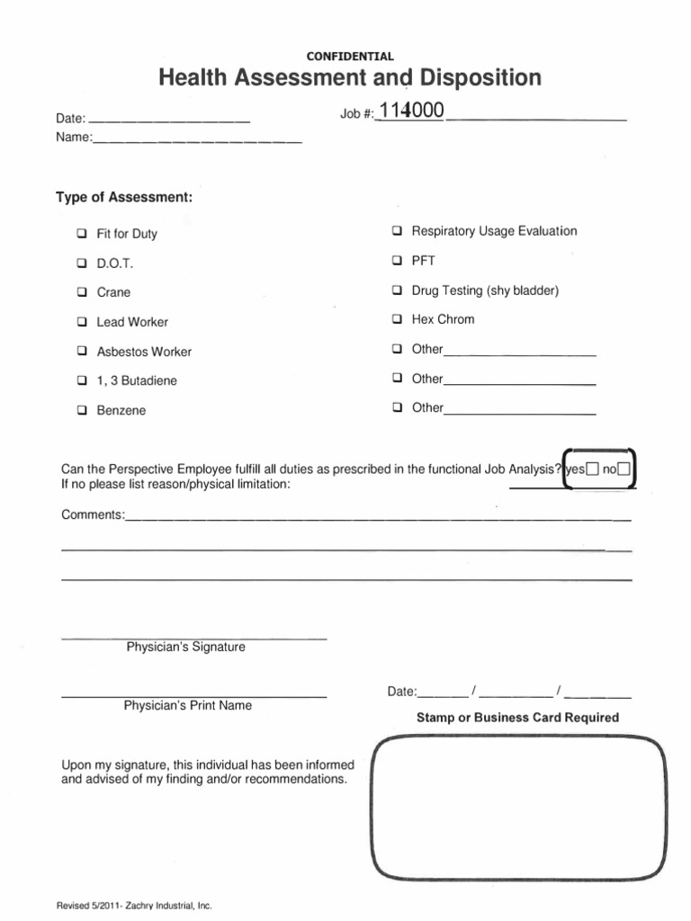 Blank Fit For Duty Form | PDF
