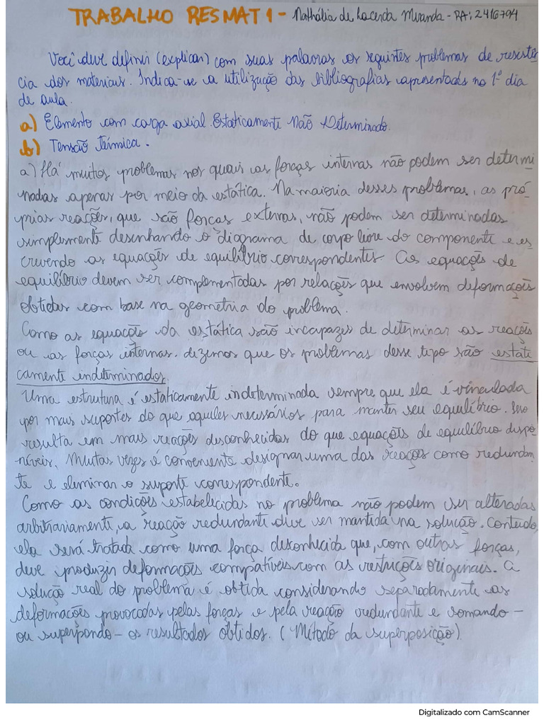Trabalho Resmat 1 | PDF