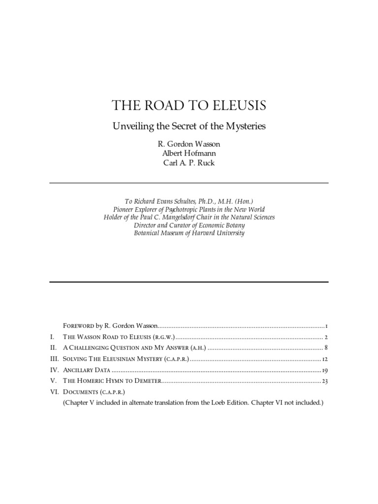 The Road To Eleusis Unveiling The Secret PDF