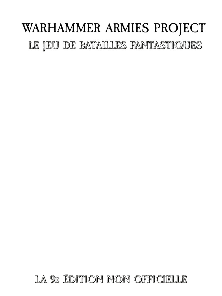 Livre de règles Warhammer le jeu de batailles fantastiques -4e édition (2002) - Jeux & Jouets